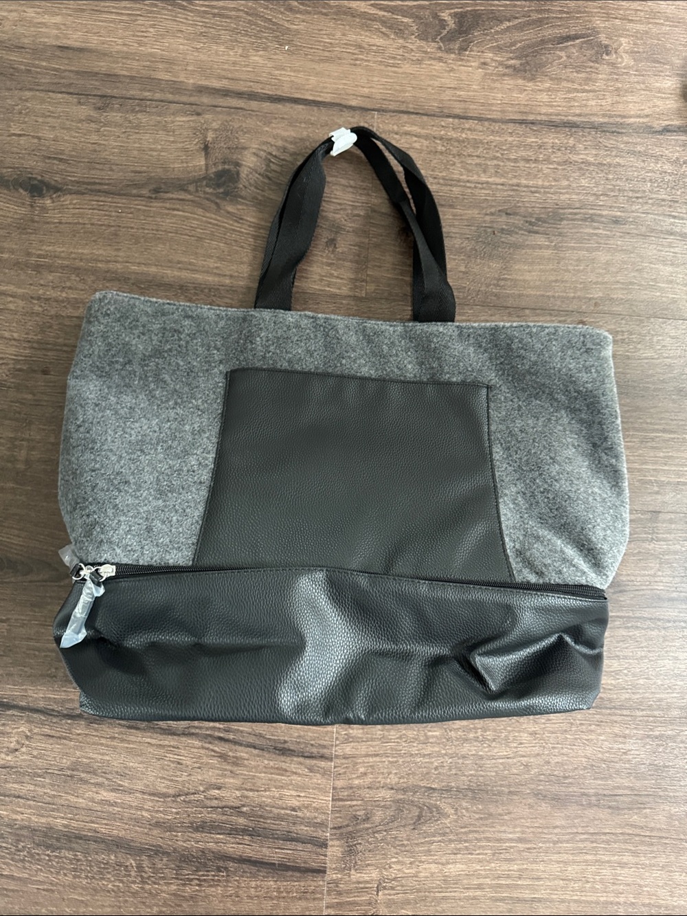 Gray and Black Women’s Tote Bag - Minimalist Travel Carryall